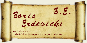 Boris Erdevički vizit kartica